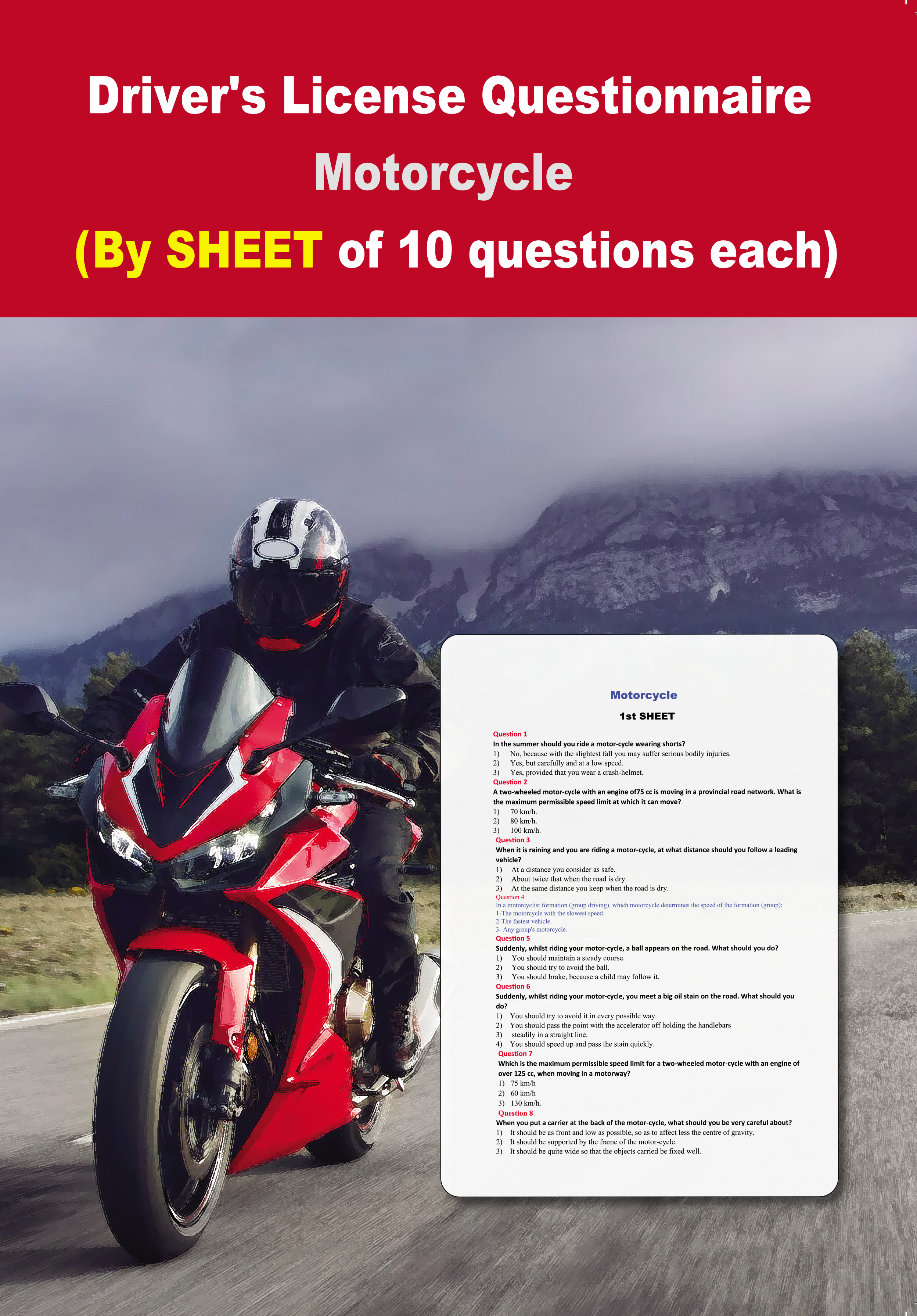 ΕΡΩΤΗΜΑΤΟΛΟΓΙΟ ΜΟΤΟΣΥΚΛΕΤΑΣ(ΑΓΓΛΙΚΑ)